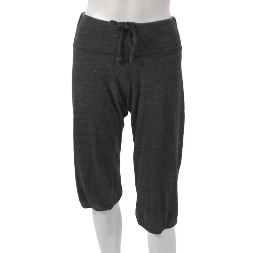 Haute Hippie Womens Gray Drawstring Capri Pants Size M